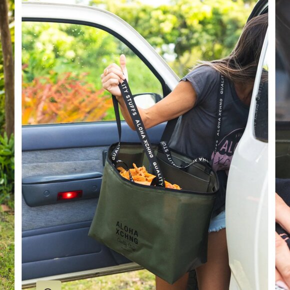 ALOHA XCHNG Dry Kine Tote – Kauai, Hawaii 🌺 (Black Waterproof Tote) BLACK - Picture 2 of 10